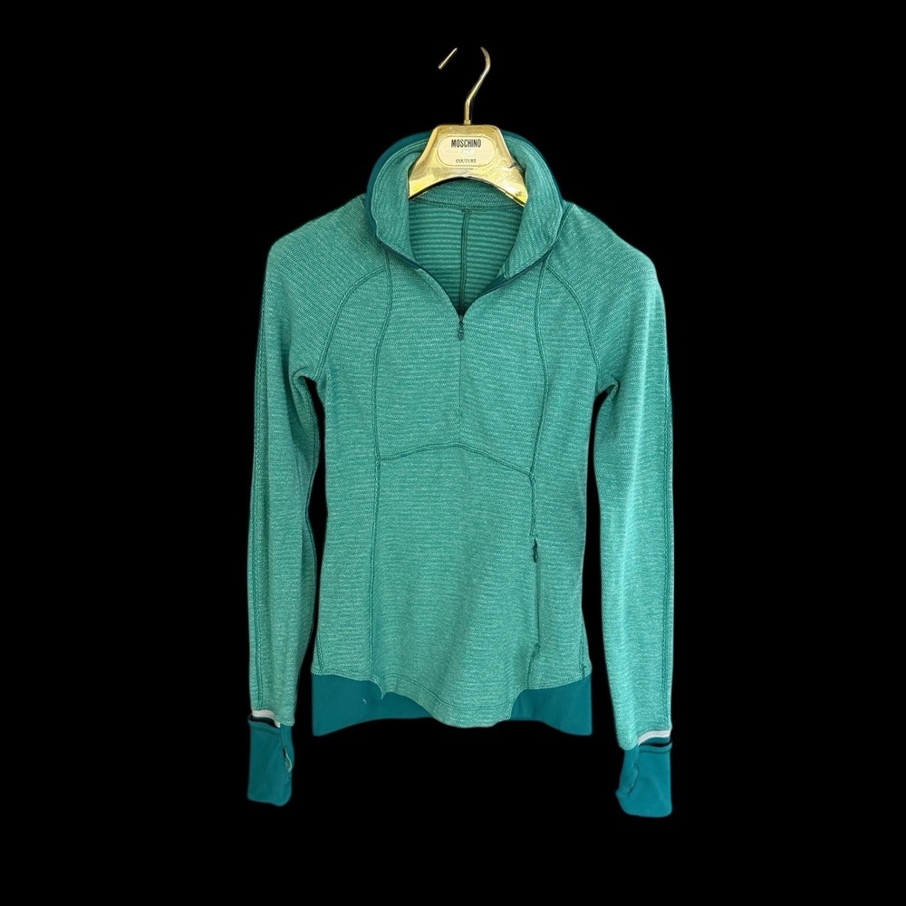 Lululemon Pullover Womens Sz Small Green Quarter Zip Stretch